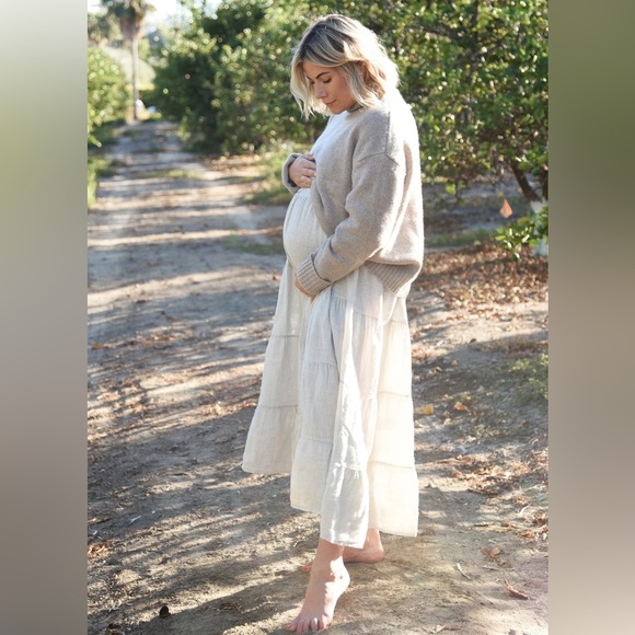 NWT Beachwood Mara Dress, Linen, Moon, S/M - Picture 5 of 8